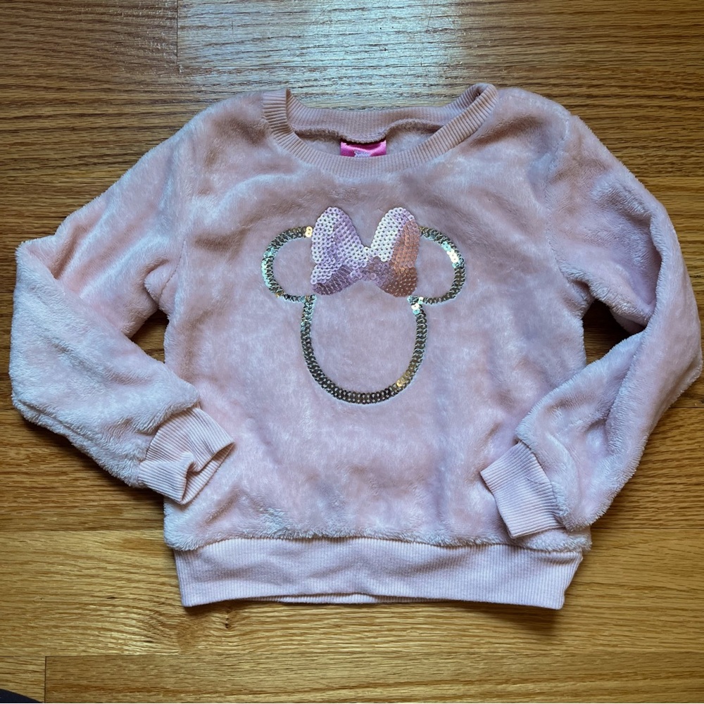Disney Minnie Mouse pink soft sequin pullover sweatshirt size 4T
